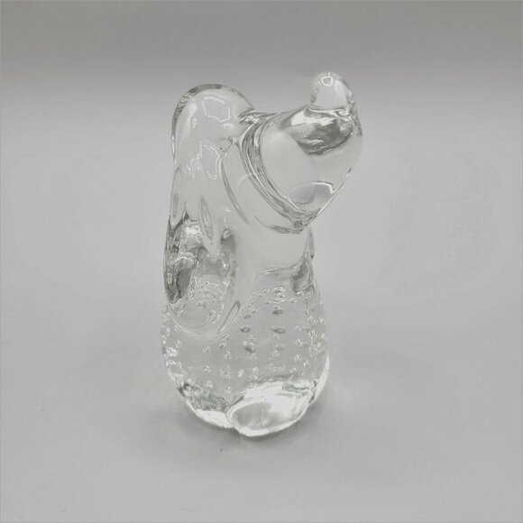 Basset Hound Dog Clear Hand Blown Glass Paperweight Figurine Bubbles 4" - Picture 5 of 7
